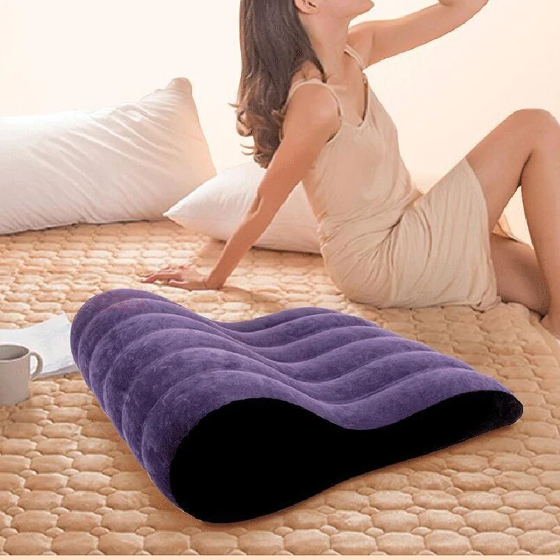 Inflatable Sofa Bed Flocking Adults Rest Pillow Love Aid Night Body Positions Support Cushion Couples Furnitures Home Air Pad