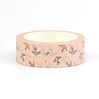 2023 NEW 1PC 10M Decorative Neutral Beige Swallow Paper Washi Tape for Planner Adhesive Masking Tape Cute Stationery 1