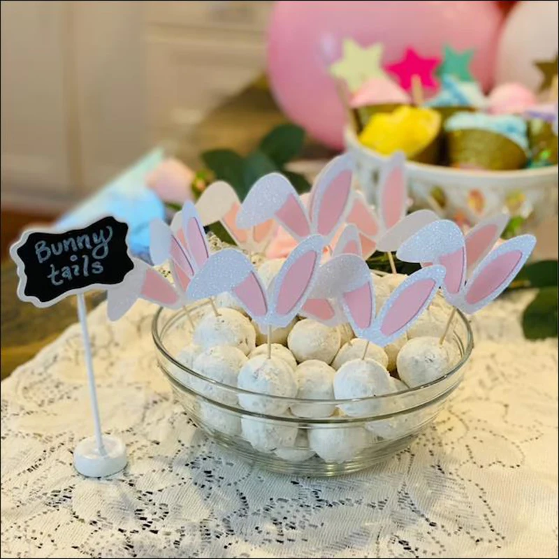 12 stücke Osterhasen ohren Cupcake Topper glücklich Ostern niedlich Kaninchen Kuchen Topper Essen Picks Kinder Geburtstags feier Dekoration Lieferungen – Detail 6