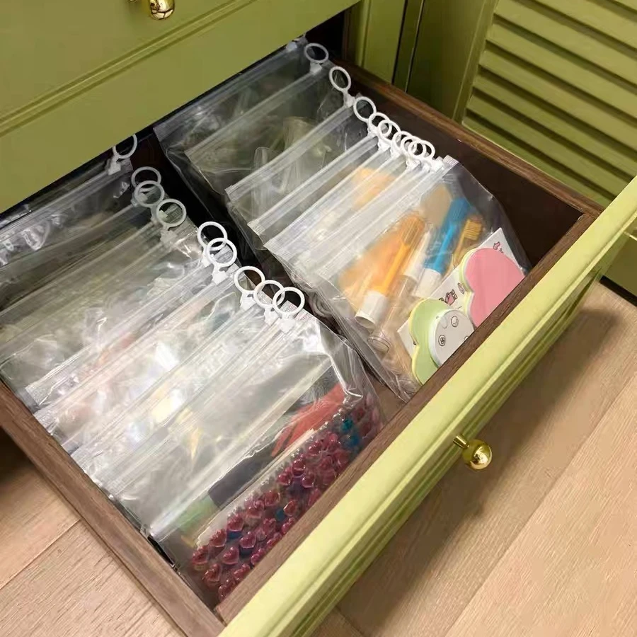 10pcs A5 Clear Storage Bag Zipper Punch Portable File School Supplies Holder Cosmetic Organizer Pocket Travel Bags Category Desk 4