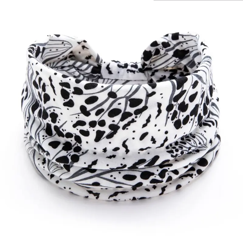 Women Wide -Side Pilates Elastic Hair Bands Yoga Leopard Print Headband Running Cycling Turban Makeup Hair Hoop Makeup Headwrap - Image 6
