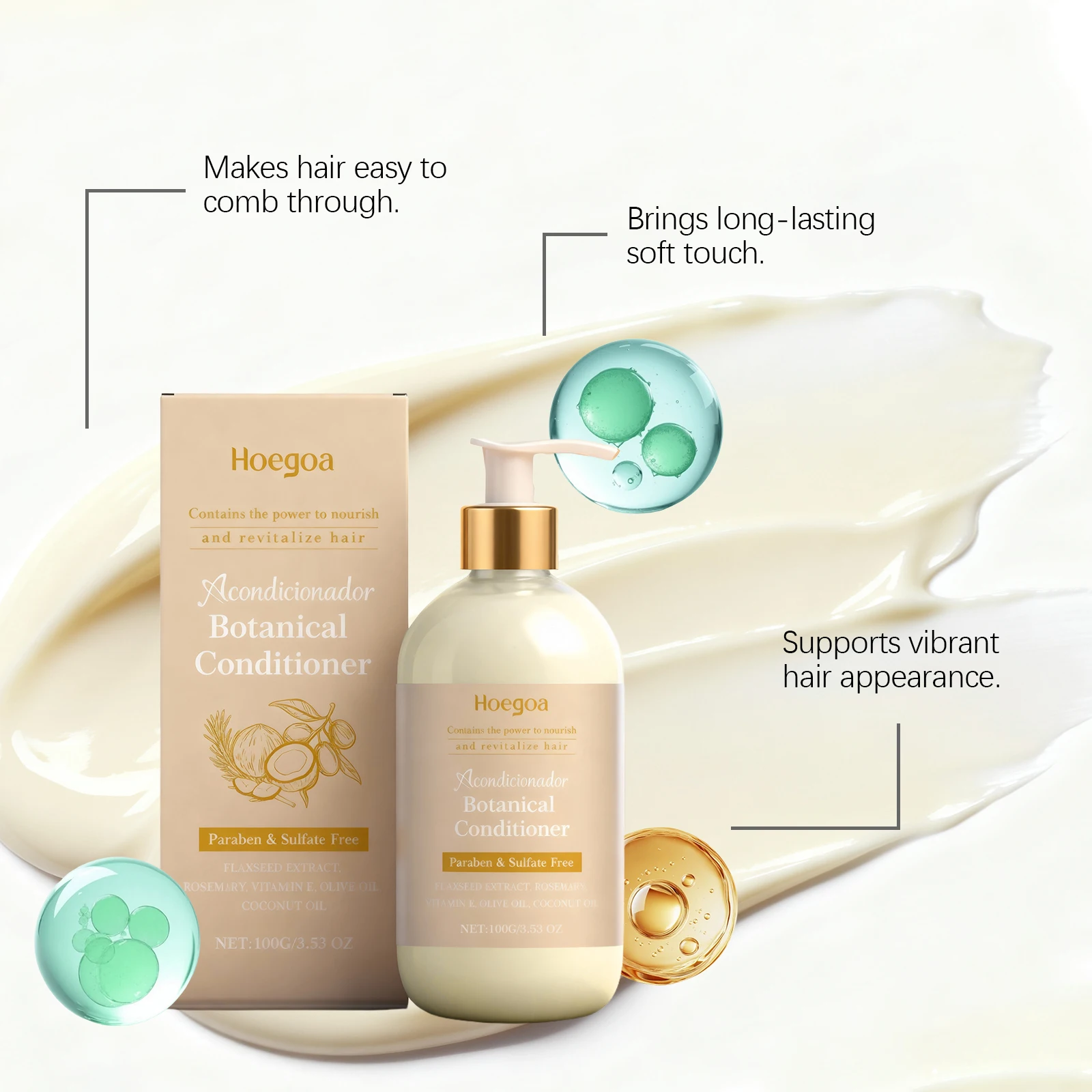 Nourishing & Smoothing Conditioner - A Daily Gentle Conditioner for Improving Dryness & Frizz and Keeping Hair Hydrated