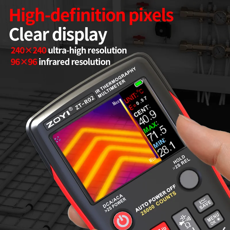 ZOYI ZT- R02 Thermal Imaging Multimeter 2-In-1 Color Screen Professional Digital Multimeter With Infrared Camera, Resolution 240 3