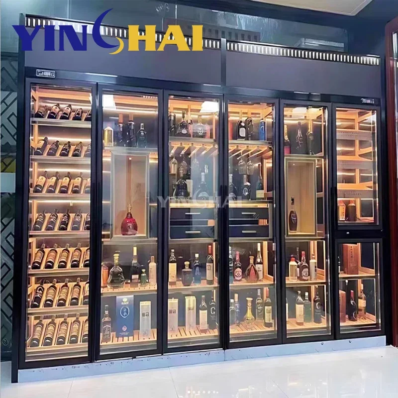 Constant Temperature and Humidity System Champagne Wine Cabinet Supermarket with Wine Refrigerator Cellar Cabinet