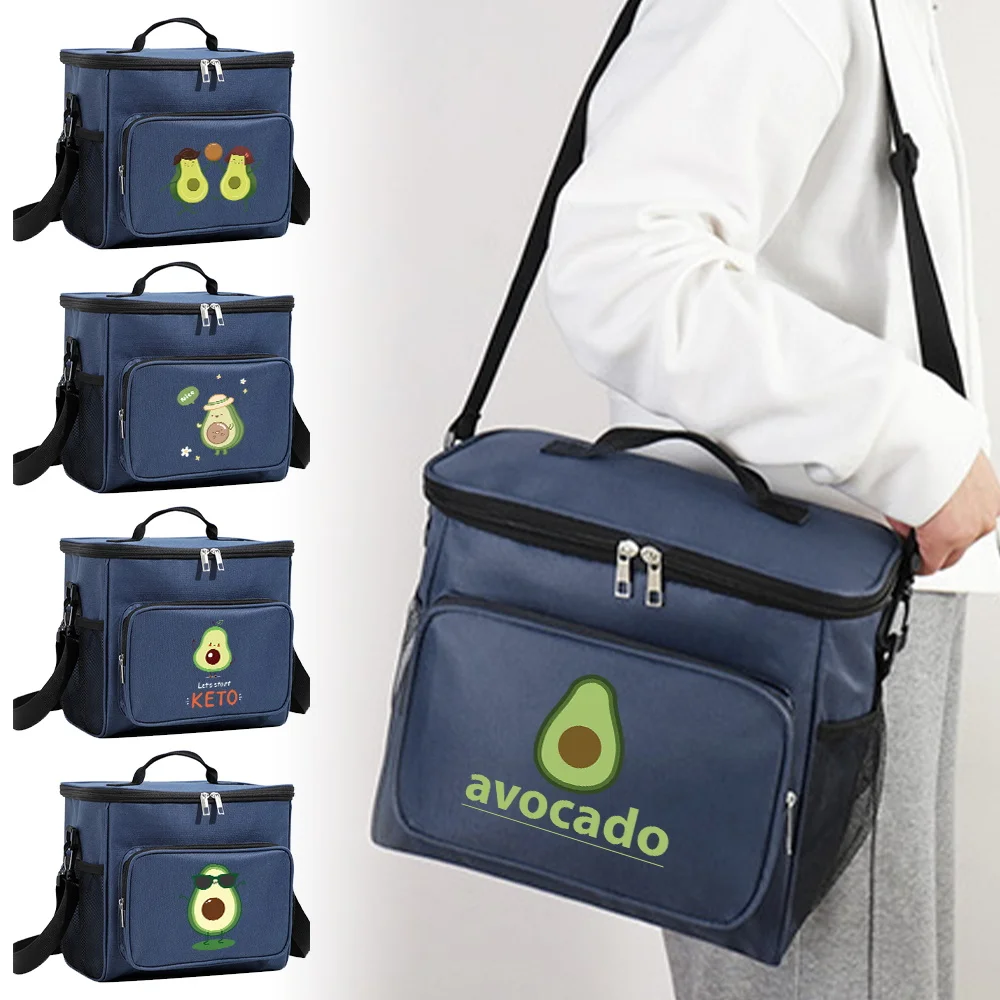 

Lunch Box Sack Cooler Unisex with Thermal Insulation and Hygiene-Focused Design Blue Color Dinner Box Avocado Series Printing