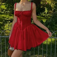 Backless Y2K Dress Lace Hem Mini Party Glam