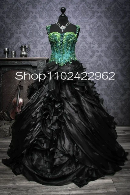dark green and black wedding dress Short Sleeve Ruffled V-Neck A-Line Midi Dress for Wedding Guests