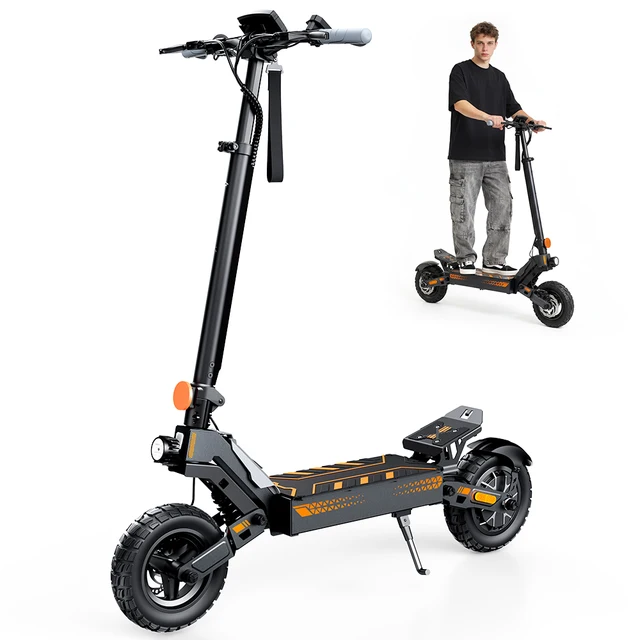 Trottinette électrique pliable pour adultes W10, moteur 1200W, vitesse maximale 50KM/H, 48V15AH, autonomie 60KM, amortisseurs avant et arrière, éclairage LED 1
