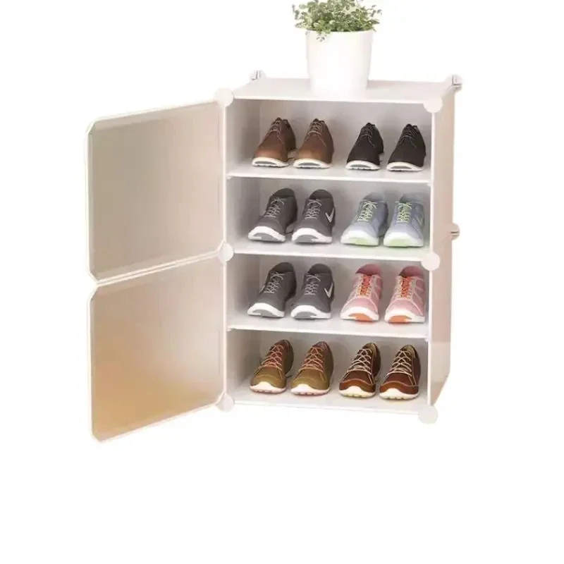 

Modern Dorm Plastic Shoe Cabinets Small Portable Narrow Transparent Shoe Rack Shelf White Meuble A Chaussure Entryway Furniture
