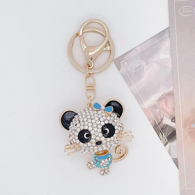 10 Pcs Creative cute cartoon keychain Metal jewelry Animal Panda Keychain  Girls bag ornaments accessories gift - AliExpress