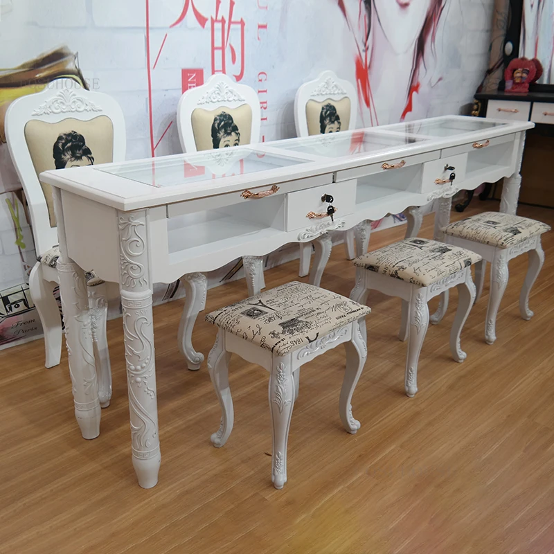 New Household Nail Tables Bedroom Manicure Table Clothing Store Commercial Display Stands Salon Furniture Nail Table with Drawer