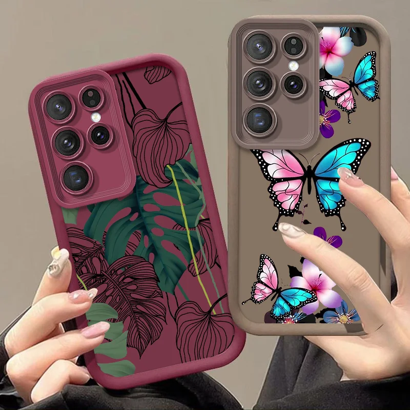 

BeButiful Butterfly LeBves For Samsung A03 A04E A04 A05 A11 A12 A13 A14 A21S A22 A23 S Eyes Ladder Phone Case Soft Funda Cover