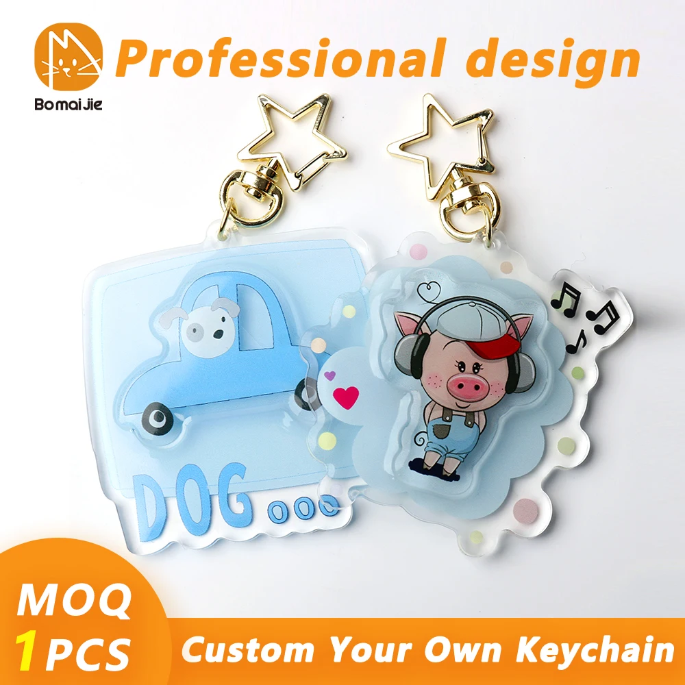 

Custom Key Chain Cartoon Acrylic Keychain Photo Customized Anime Charms Clear Acrylic Personalized Designer Keychains