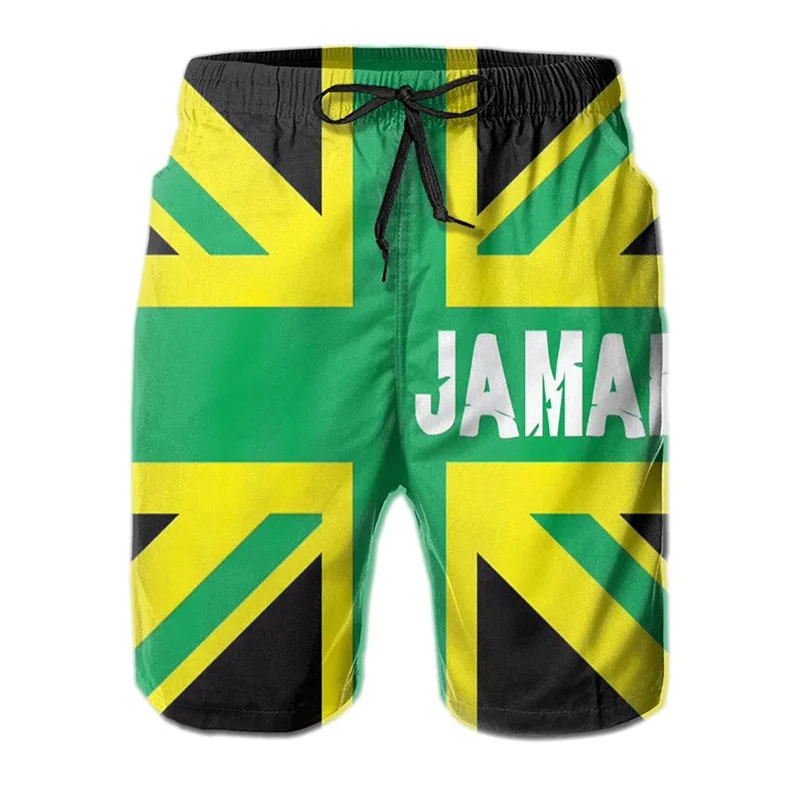 Men's 3d Printed Jamaican Flag Swim Trunks Fashion Summer Jamaica Beach Surf Board Shorts Quick Dry Sports Gym Short Pants plus size swim shorts men beach pants quick dry summer board bathing surf swimwear beach short running trunks bermuda beachwear