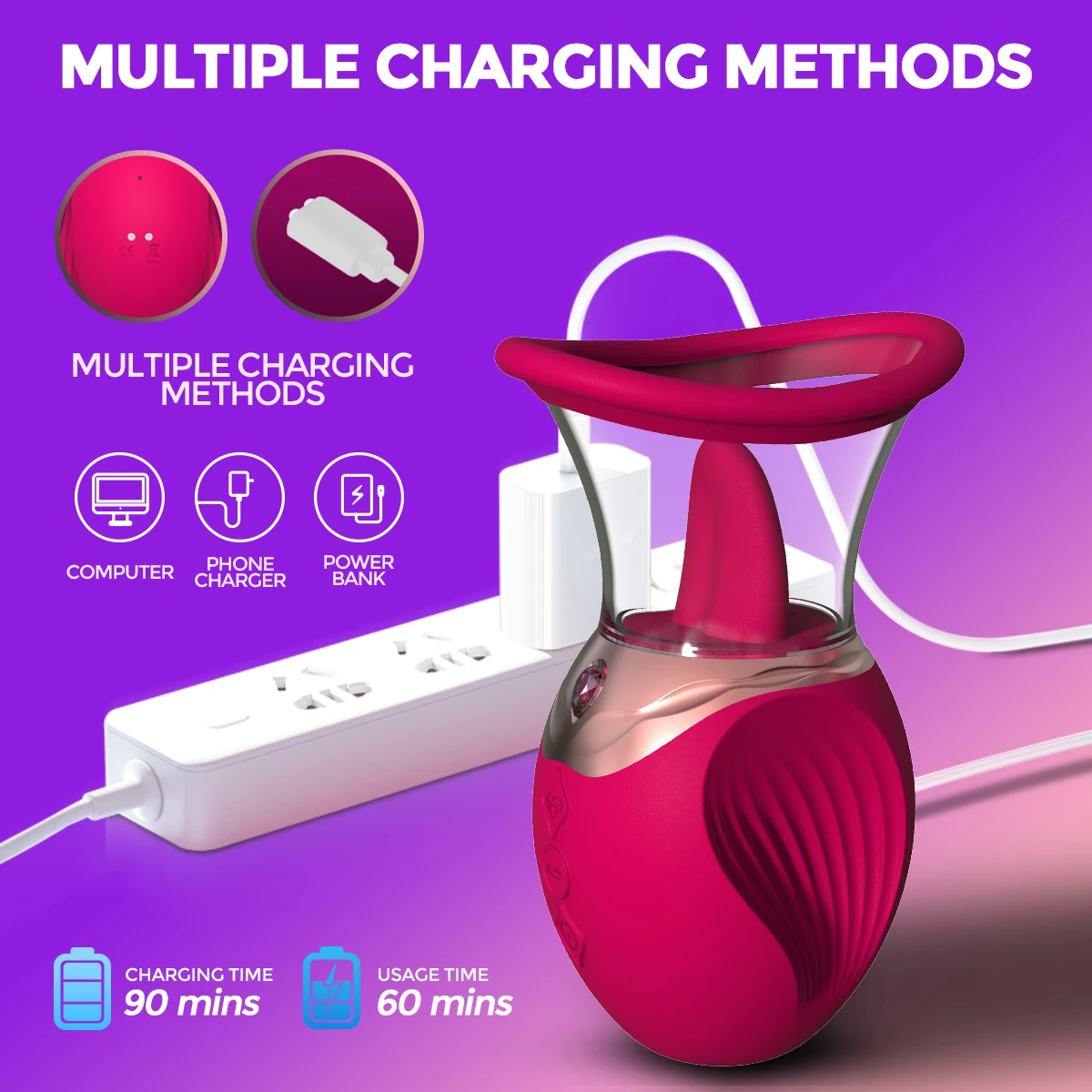 Sex Toys 3 in 1 Tongue Licking Adult Sucking Vibrator Nipple Clitoral G Spot Stimulator for Women Couples