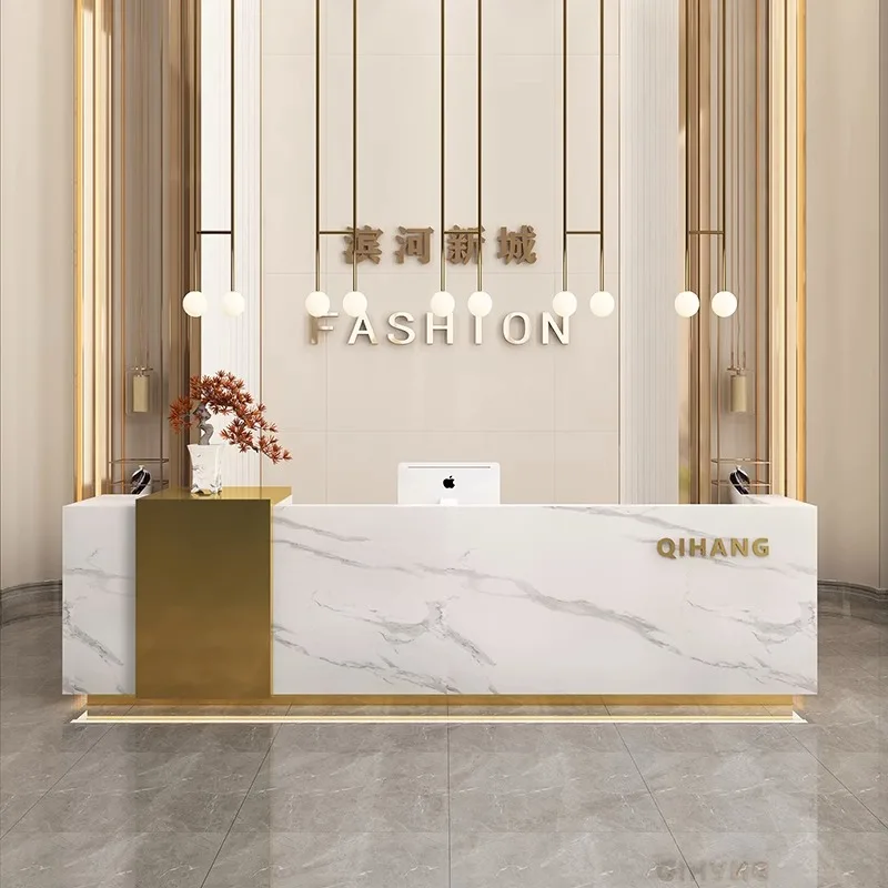 Salon Reception Service Officemodern Computer Counter Reception Console Table Scrivania Per Cameretta Mobili Di Lusso
