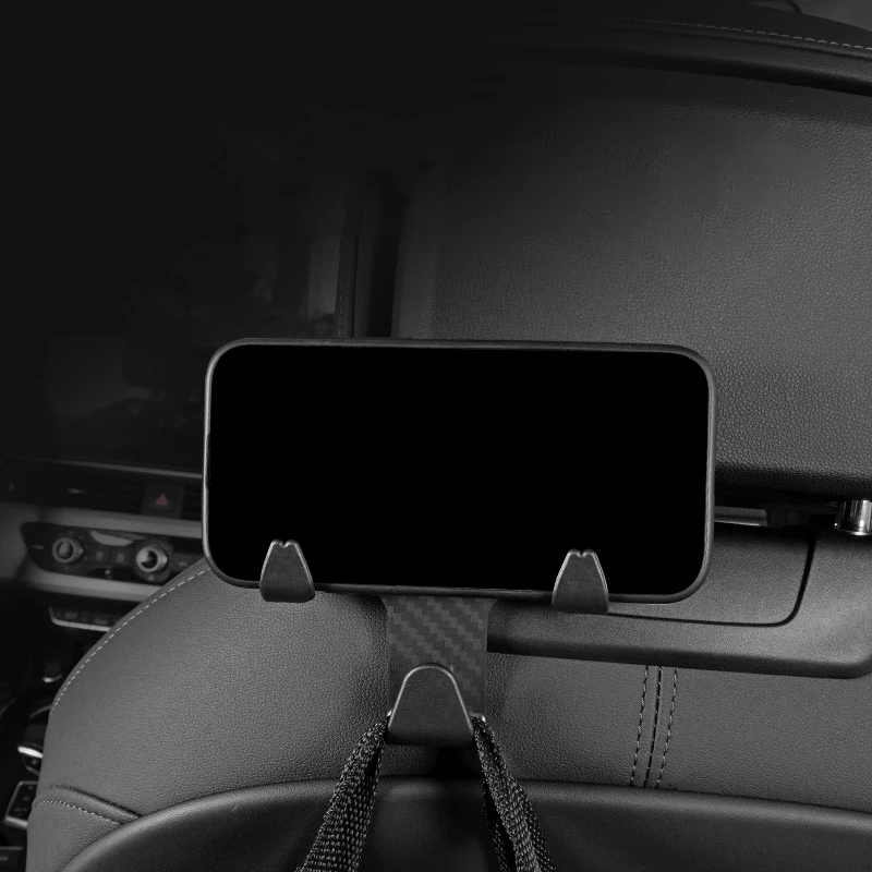 

2 In 1 Car Seat Headrest Hooks For Purses And Bags Carbon Fiber Car Vehicle Back Seat Organizer Holder Universal Clip Holder