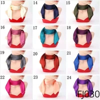 60*60cm Satin Square Scarf Women Candy Color Neckerchief Silk Feeling Stain Shiny Headband Silk Hair Wraps Bag Accessories 3
