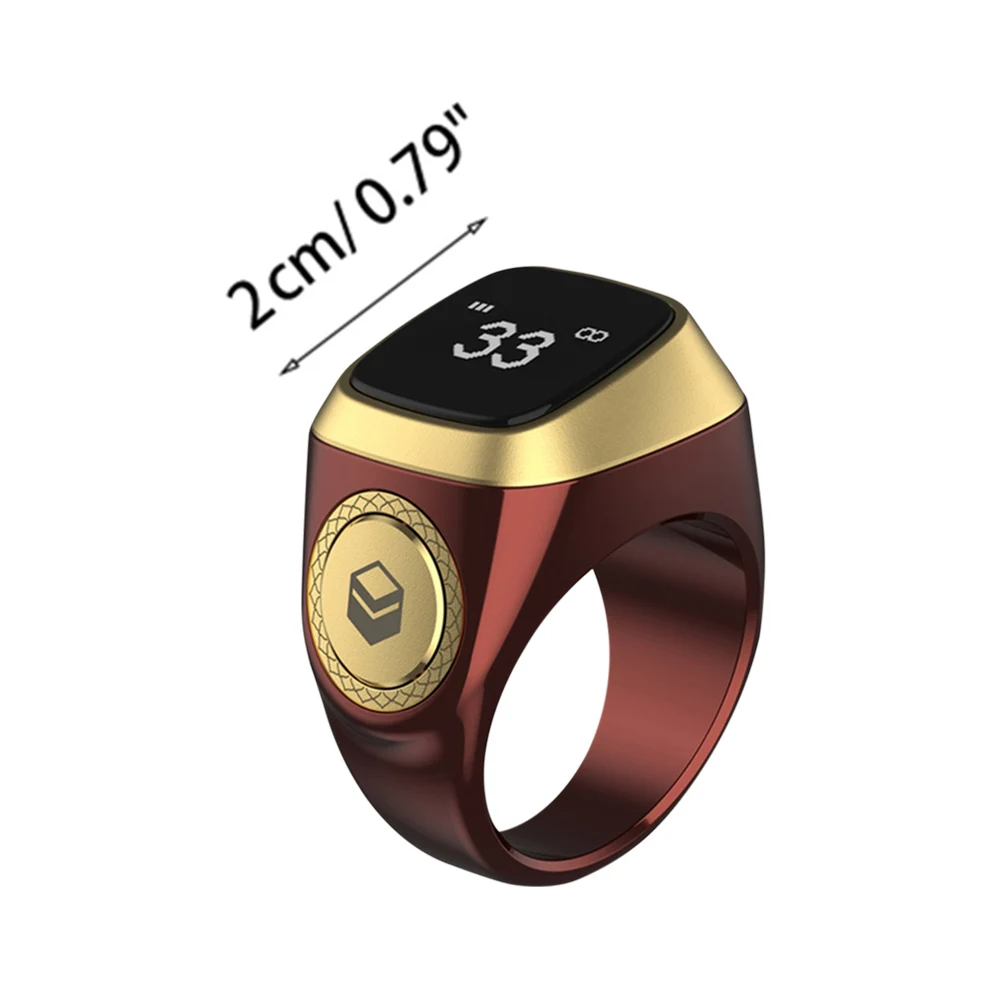 블루투스 호환 5.1 Iqibla 앱용 스마트 카운터 20mm/18mm 무슬림을 위한 전자 손가락 링 탈리 카운터 진동 알람