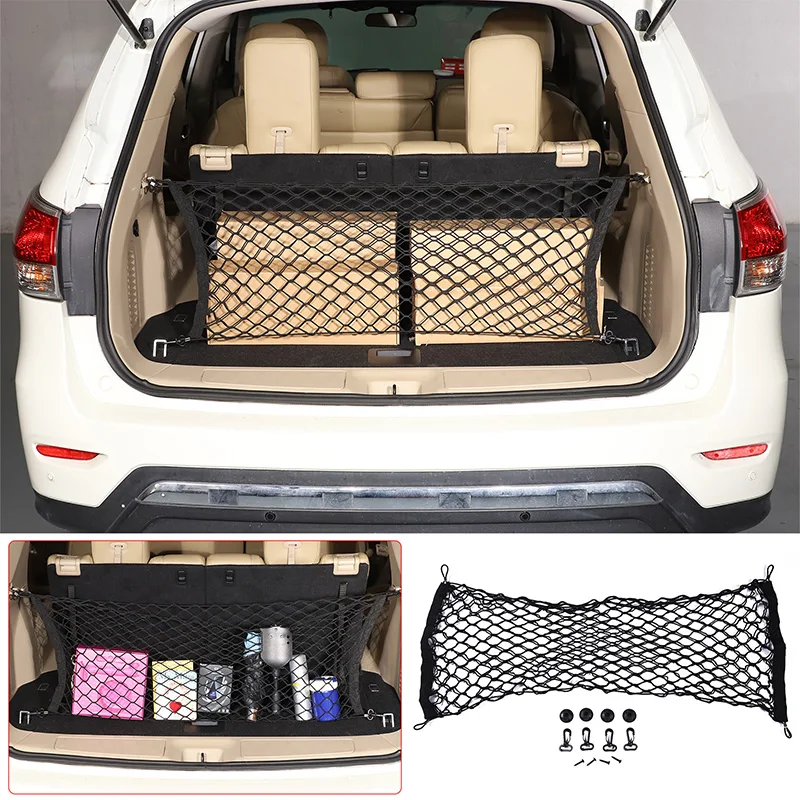

For Nissan Pathfinder 2013-18 Car Trunk Double-layer Vertical Gear Net Pocket Storage Bag Car Interior Modification Accessories