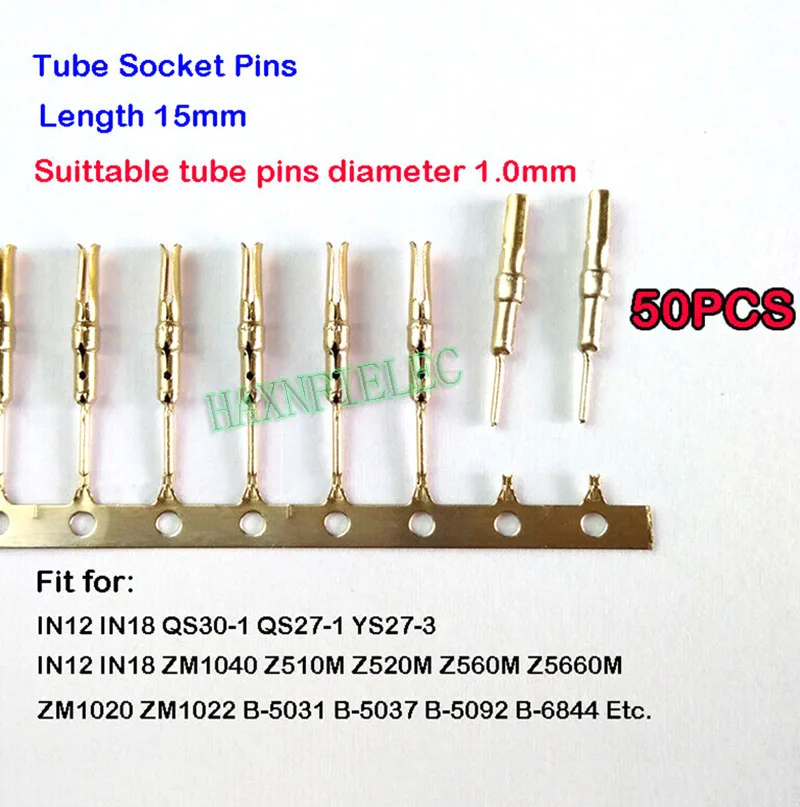 50個ニキシー/vfd管ソケットピン1ミリメートル直径ゴールドプレートの