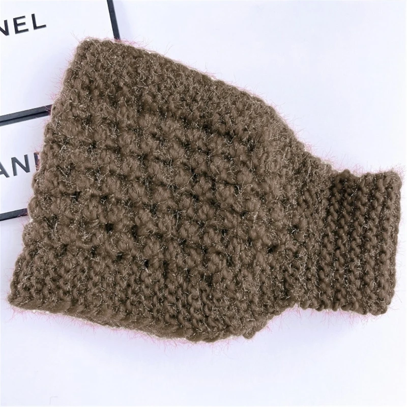 Y1UB Woman Thicken Knit Hairband Wide Headband Earmuffs Hat for Girls Shopping