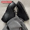 Handsome~Comfortable Dad Shoes Men Mickey Uphead Leather Shoes Thick Bottom Increased by 8CM Ugly Cute Black Warrior Bread Shoes 3