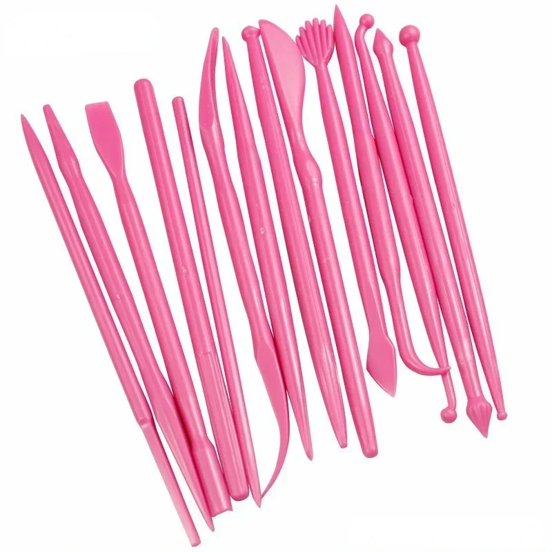 14 יחידות / מערכת פלסטיק לחיתוך חימר ווקס כלי חרס פיסול צורה פולימר כלי דגמות חימר