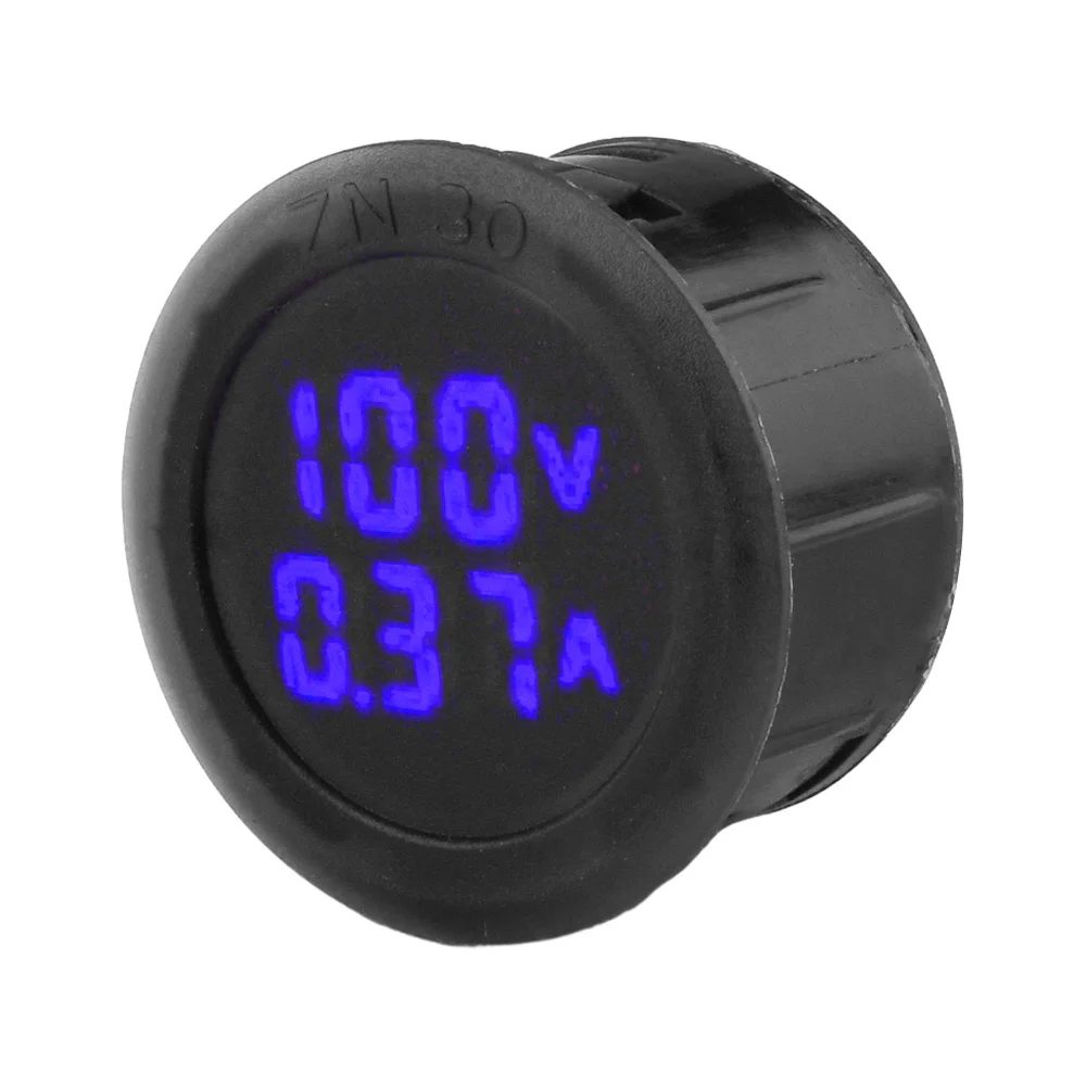 DC 5V ~ 100V LED Digital Display Voltmeter Ammeter Round Shape High Precision Voltage And Current Monitoring Instruments