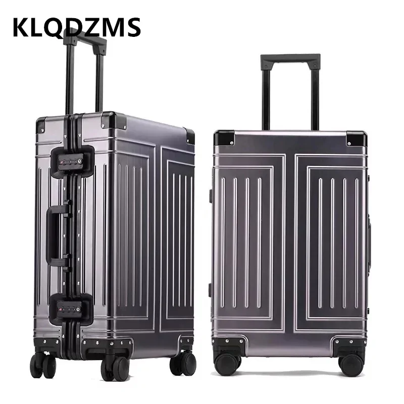 

KLQDZMS Suitcase on Wheels 24 "29 Inch Large Capacity Trolley Case 20" All Aluminum Magnesium Alloy Boarding Box Cabin Luggage