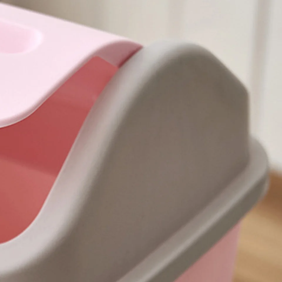 Mini Pattumiera In Plastica Con Coperchio, 14,5 X 16,4 Cm, Colore Rosa - Per Ufficio, Camera Da Letto O Scrivania