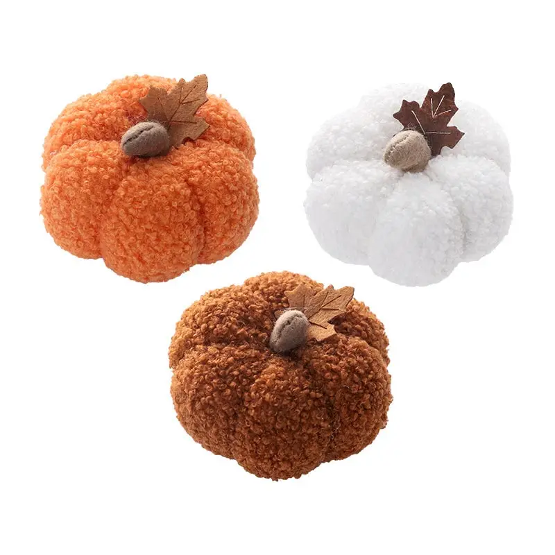 Mini ornamenti di zucca di simulazione, decorazione creativa di zucca di Halloween, decorazione per la casa, auto, ornamenti bianchi e arancioni, decorazioni per festival_voghion.com
