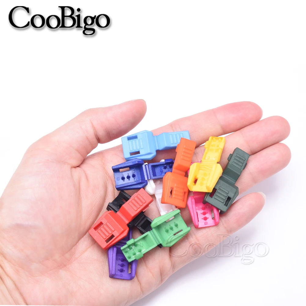 Cord End Tip 10pcs Plastic Zipper Pull Cord Ends Clip for Paracord Clamp Sportswear Rope Lanyard Backpack Shoelace DIY Accessories Colorful cord end tip,cord end lock