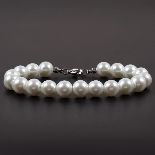 Men's Pastel Pearl Bracelet L (18cm / 7.1”)