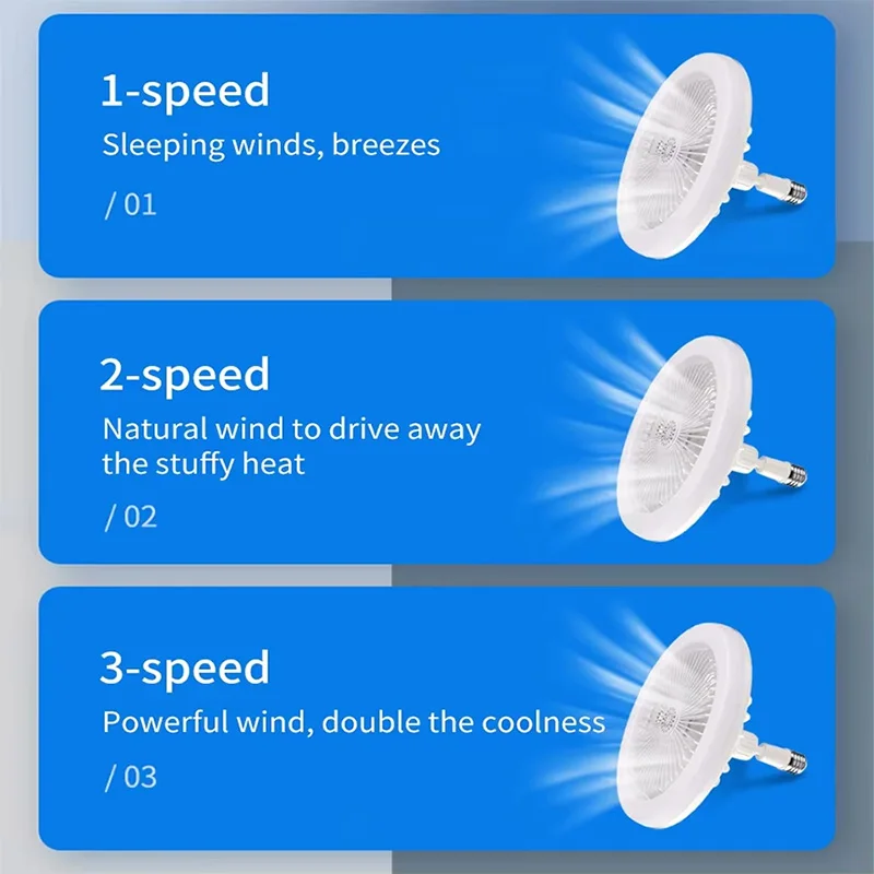 LED Ceiling Fan Lights 2 In 1 Energy Saving Remote Control Ceiling Fan Lamp Infinitely Dimmable E27 Base Bottom Noise Mute LED Decorative Light 85-265V