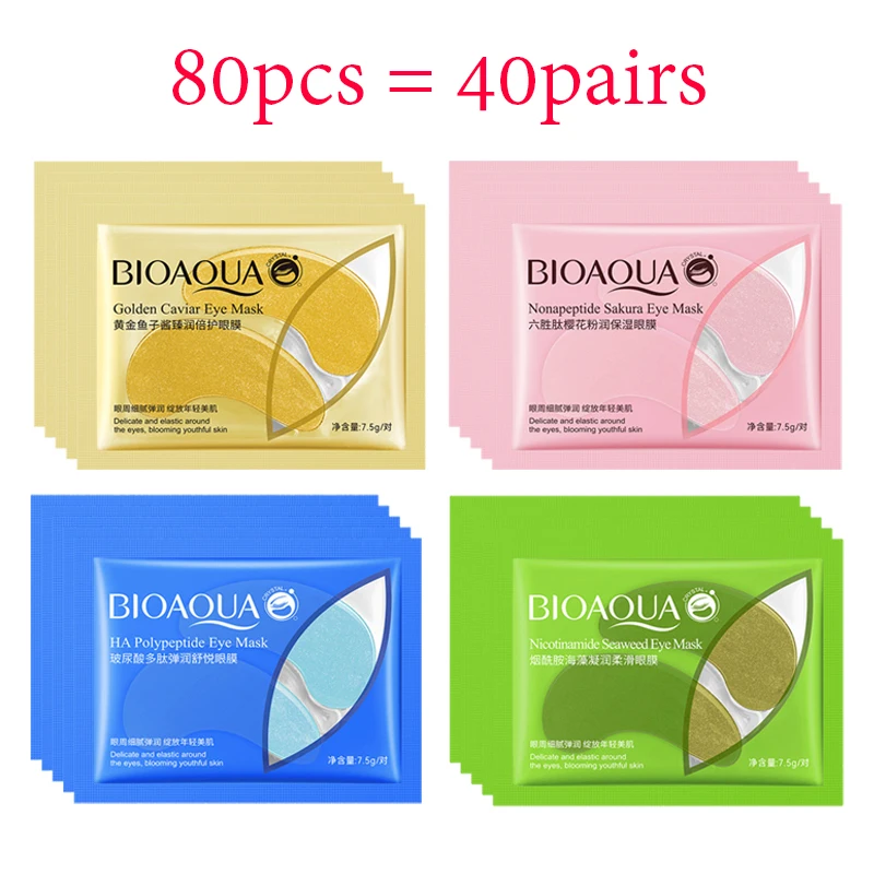 80pcs=40pairs BIOAQUA Crystal Collagen Eye Mask Moisturizing Firming Anti Dark Circle Eye Patches Sakura Skin Care for Eyes статуэтка the dark crystal age of resistance – brea the gelfling 19 5 см