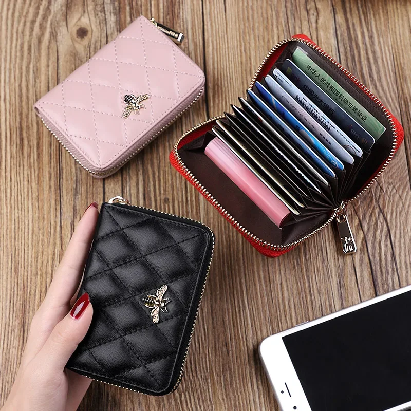 Wallet women's leather new women's card bag short anti-theft brush small pocket purse money clip fashion bag