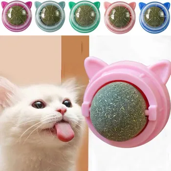 Bolas de hierba gatera de juguete para gato, Bola de pared para lamer, accesorios para gatitos, suministros para mascotas 1