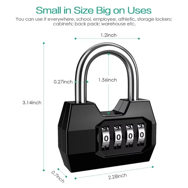 1 PC Portable Digit Combination Lock Weatherproof Protection Security Padlock Outdoor Gym Safely Code Lock 6