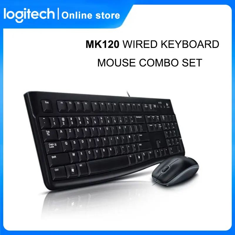 

Logitech MK120 Wired Keyboard Mouse Combo Set Optical Mice Wired Keyboard Mouse For Computer