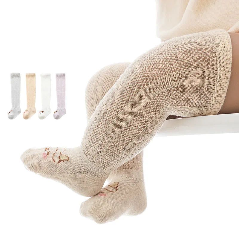 

Baby Socks For Girls Soft Cotton Elastic Summer Mesh Breathable Newborn Toddler Knee High Long Socks Kids Hollow Out Socks