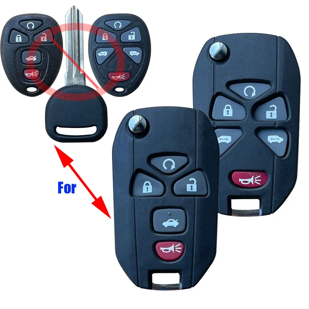 Car Key Shell Refitting Flip Remote 5 6 Buttons 22733524 For Captiva 2011 Buick G-C Chevrolet Cadillac Pontiac Saturn
