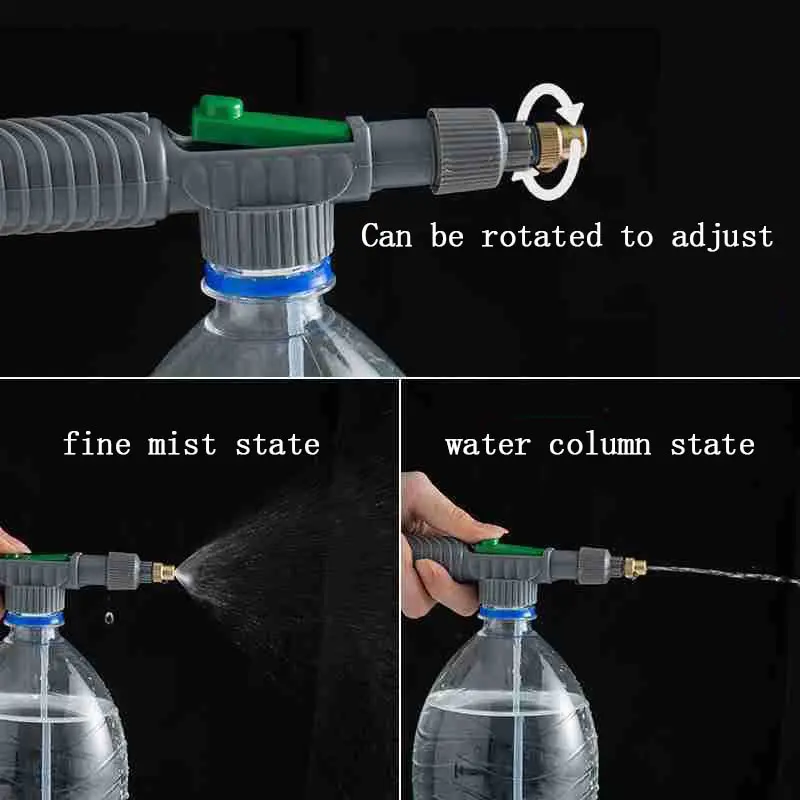 Gardening Watering Sprayer Beverage Bottle Watering Can High Pressure Small Manual Pressure Adjustable Spray Head 3