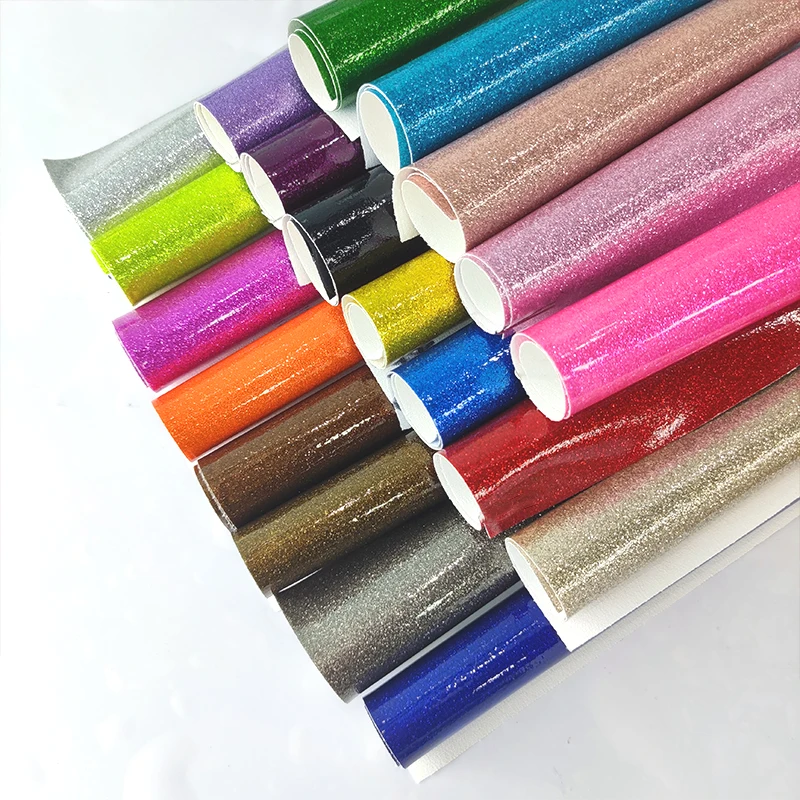 

Smooth Glossy Crystal Glitter Faux PU Leather Artificial Fabric Sheet Material for Making Shoe Bag DIY Craft Sewing 46*135CM