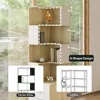 71" Tall Bookcase, Reversible Modern Bookshelf DIY Design with Baffle, L Shaped Freestanding Wood Corner Display Rack for Home O 4