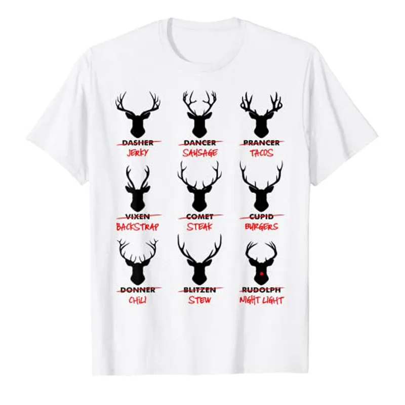 

Funny Ugly Christmas Top Deer Hunter Santa's Reindeer T-Shirt Xmas Costume Graphic Tee Tops Family Matching Christmas Pajamas