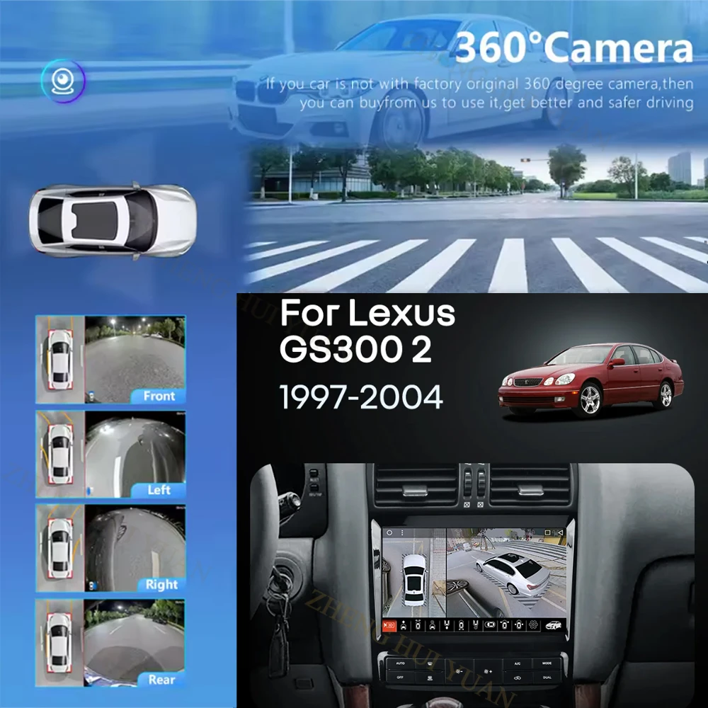 Radio para Auto con Android 16, Carplay y Auto, Navegación, Reproductor Multimedia Estéreo, QLED, GPS para Lexus GS300 2 S160 1997 - 2004 5