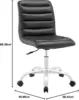Modway Ripple Ribbed Armless Mid Back Swivel Computer Desk Office Chair In Black 3