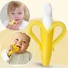 Baby Silicone Training Toothbrush BPA Free Banana Shape Safe Toddle Teether Chew Toys Teething Ring Gift Infant Baby Chewing 1