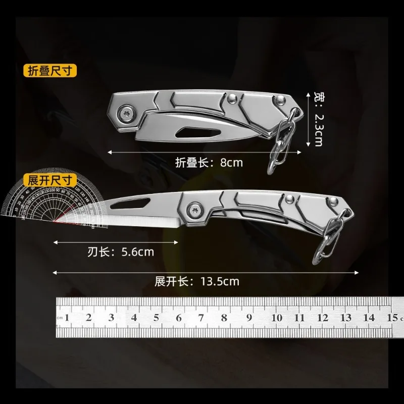 Portable Stainless Steel Knife Small Peeling Fruit Knife Meat Vegetable Slicing Cutting Cleaver for Kitchen BBQ